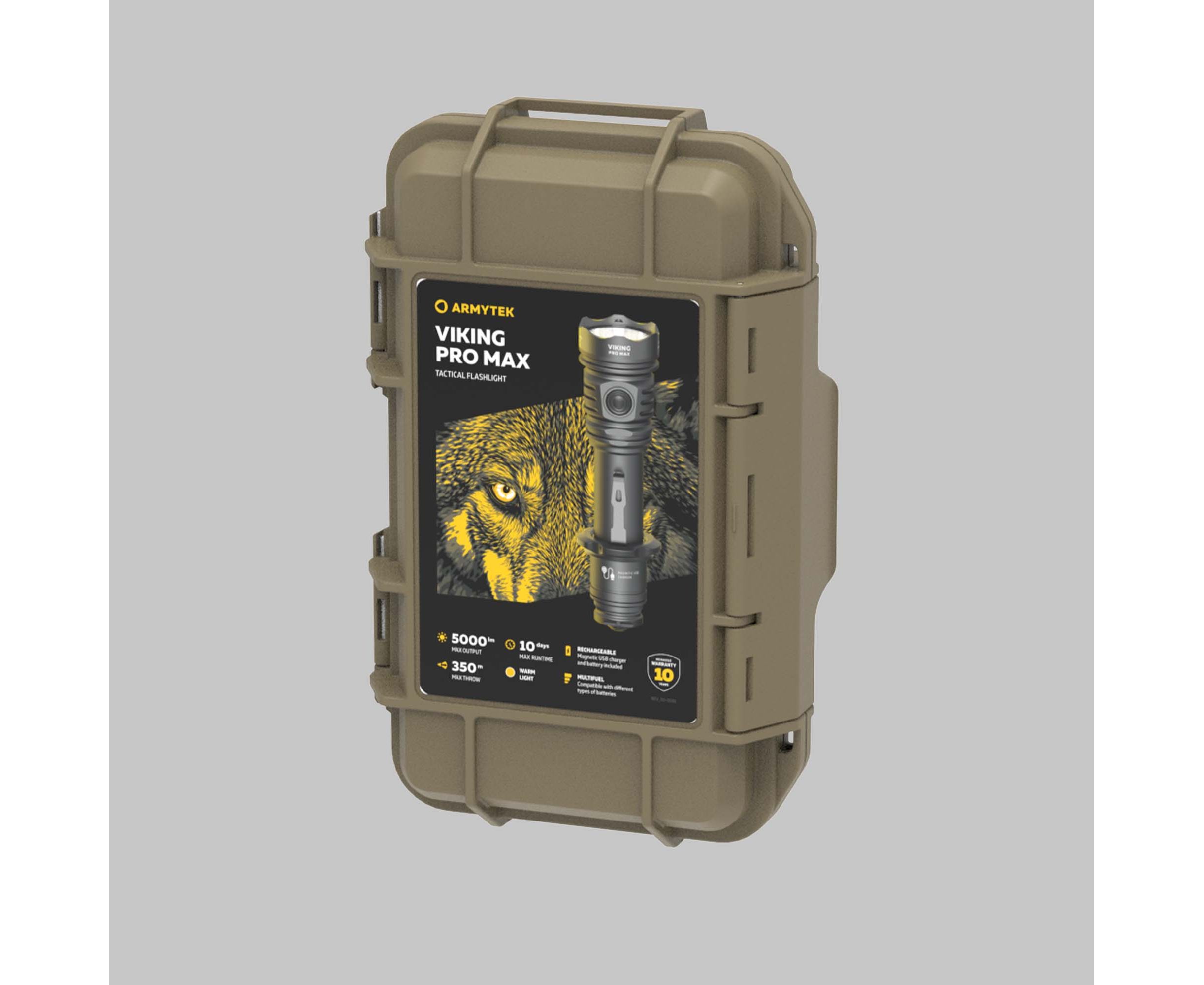 Фонарь тактический Viking Pro MAX (Black; Теплый; 5000Lm; акк21700-5000mAh)